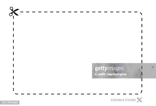 dashed border template with scissors icon. using for coupons or creative projects - coupon stock illustrations