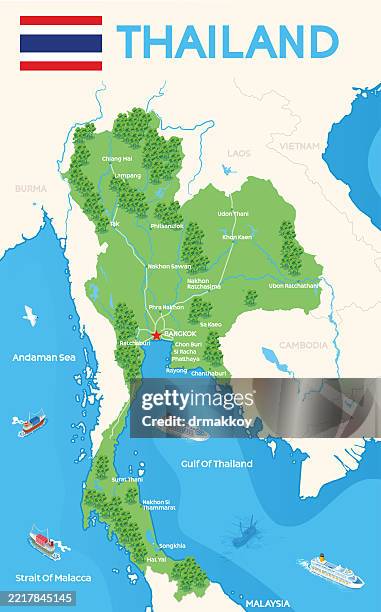 thailand forest map - krabi stock illustrations
