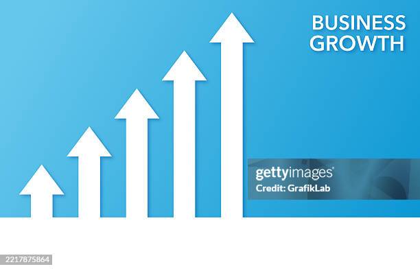 illustrazioni stock, clip art, cartoni animati e icone di tendenza di grafico di crescita aziendale in aumento che rappresenta il successo e il progresso finanziario - rappresentare