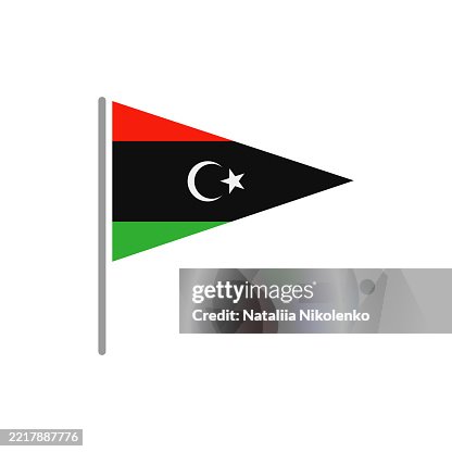 Libya - Flag Pin Flat Triangular Icon. Libya - Flag Pin Flat Triangular Icon.