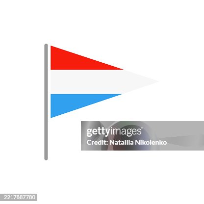 Luxembourg - Flag Pin Flat Triangular Icon. Luxembourg - Flag Pin Flat Triangular Icon.