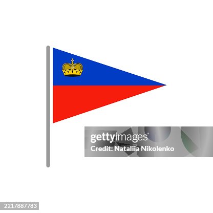 Liechtenstein - Flag Pin Flat Triangular Icon. Liechtenstein - Flag Pin Flat Triangular Icon.