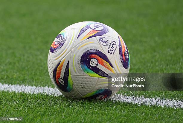The official ball of the UEFA Women's Euro Switzerland 2025 is present during the match between the women's national teams of Spain and England,...