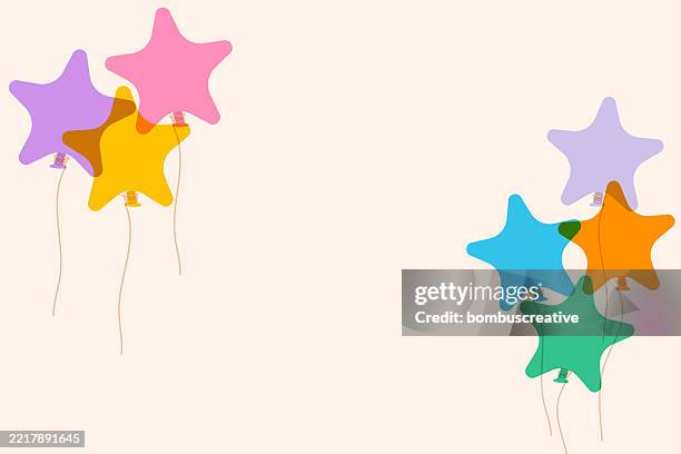 illustrazioni stock, clip art, cartoni animati e icone di tendenza di palloncino di compleanno isolato su sfondo beige - mongolfiera