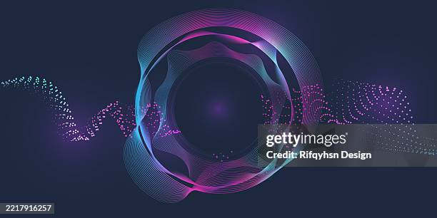 artificial intelligence background. abstract wavy spectrum of circle light and organic shapes: a modern digital flow of innovation, motion, and energy in a colourful three-dimensional space - voice control stock illustrations