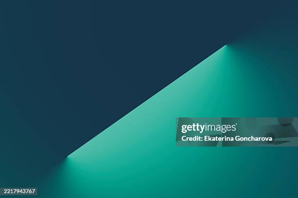 minimalistic abstract design with gradient light and vibrant colors - fondo turquesa fotografías e imágenes de stock