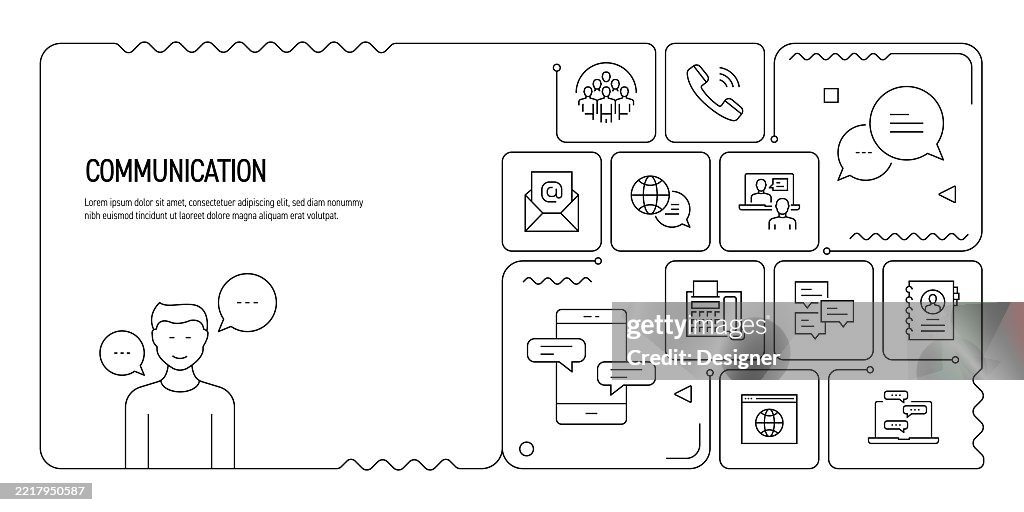Communication Relted Images Communication Related Vector Illustration Telephone Internet Social ...