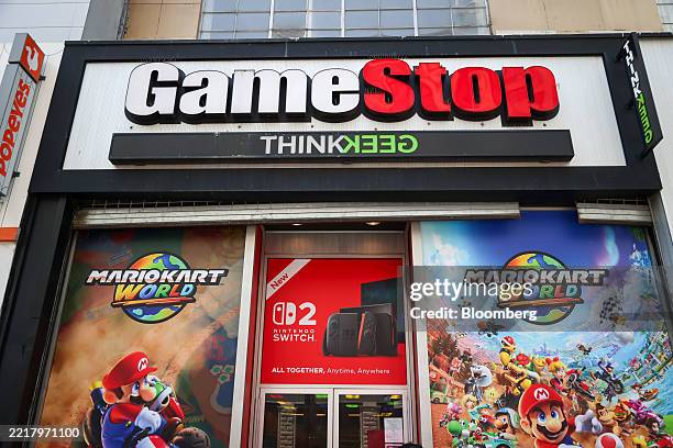Game Stop store ahead of the Nintendo Switch 2 release in New York, US, on Wednesday, June 4, 2025. Nintendo Co. Will release the Switch 2, its first...