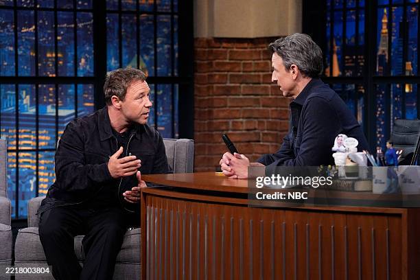 Episode 1658 -- Pictured: Actor Stephen Graham during an interview with host Seth Meyers on June 4, 2025 --