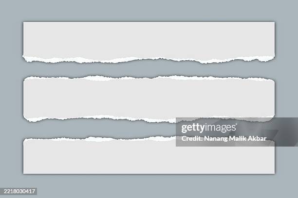 stockillustraties, clipart, cartoons en iconen met white and gray paper torn set - krant