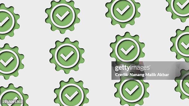paper cut check mark icon pattern for background design - looking over edge stock illustrations