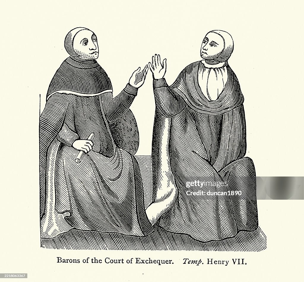 Exchequer Table Medieval Fashion Barons Of The Court Of Exchequer Temp Henry Vii 15th ...