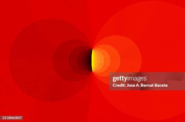 light trails of red tones in elliptical movement with a vanishing point. - onde sinusoïdale photos et images de collection
