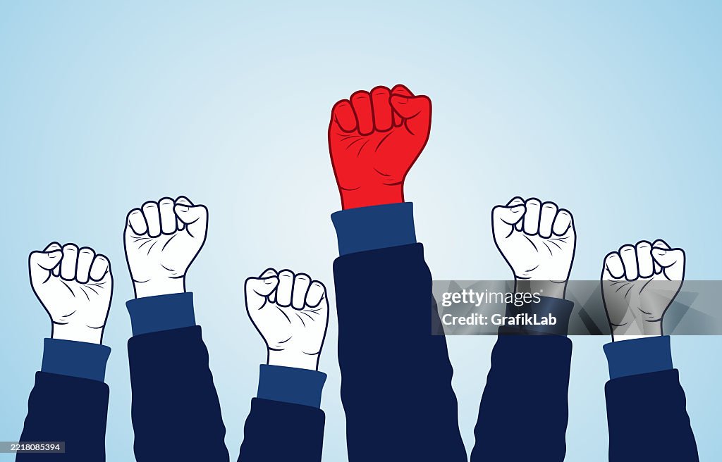 Fists Illustration Of Raised Fists Signifying Unity And Determination High ...