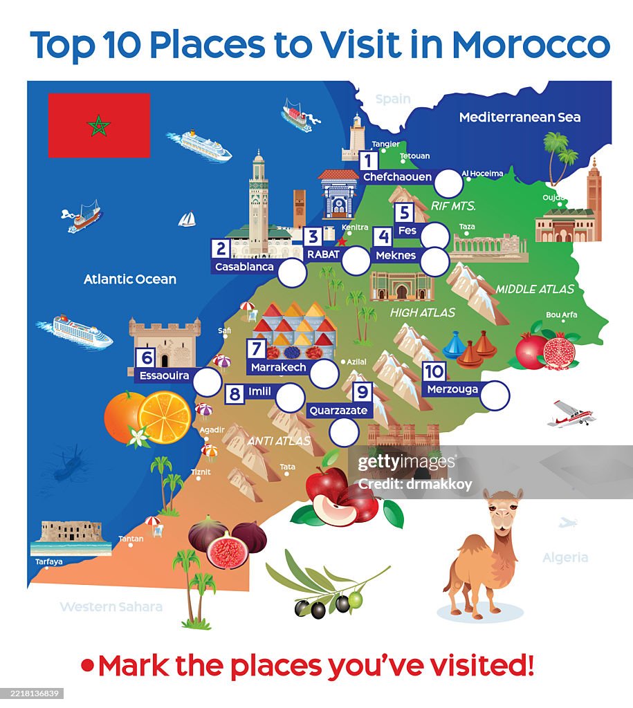 Morocco places to visit map