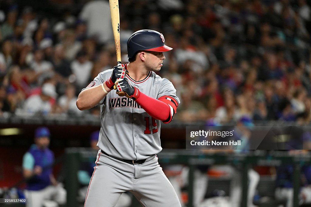 Nationals Riley Adams Riley Adams of the Washington Nationals gets ready in the batters box ...