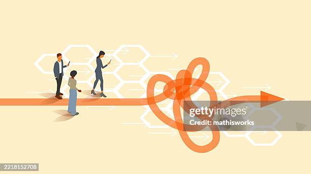 disruption - untangling stock illustrations