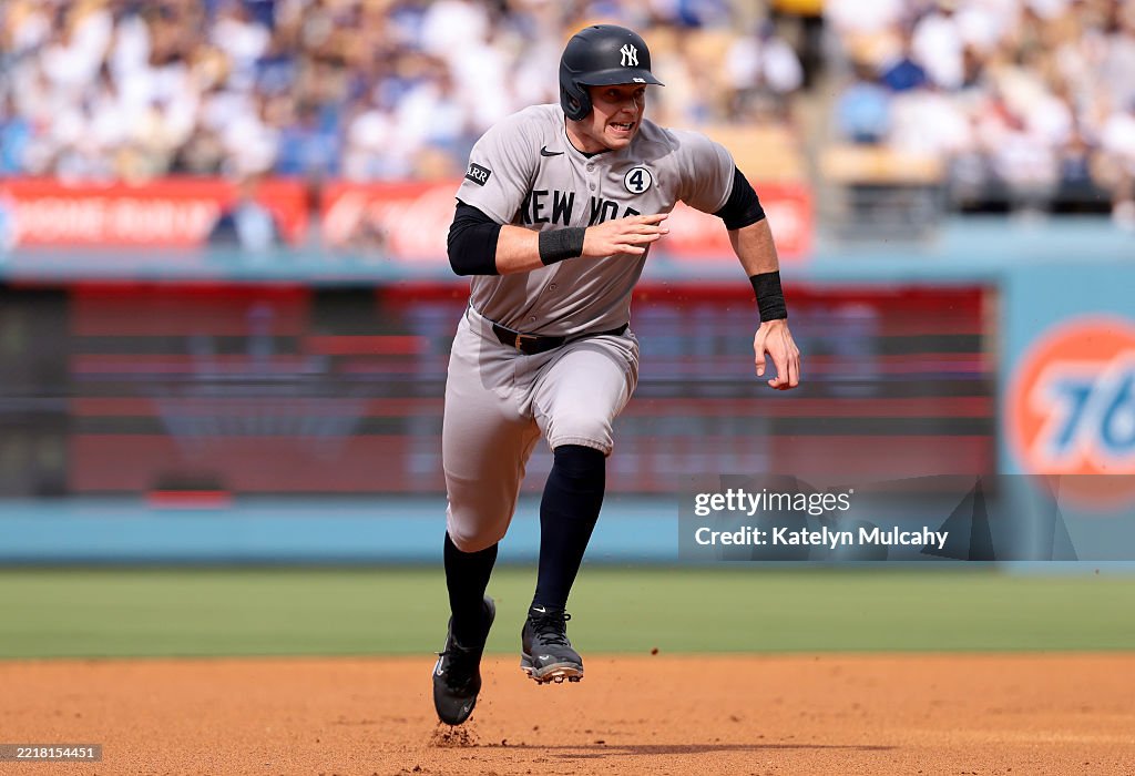 Sam Rice Yankee Stadium Ben Rice of the New York Yankees runs to third base during the first ...