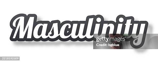 masculinity - 3d text with shadow on white background - testosterone level stock illustrations