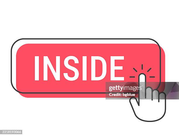 inside - click button with hand cursor on white background - home button website stock illustrations