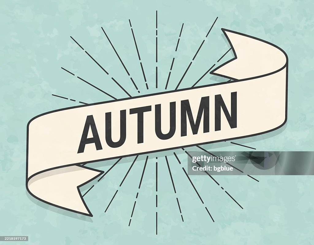 Autumn - Banner in retro vintage style - Old textured paper