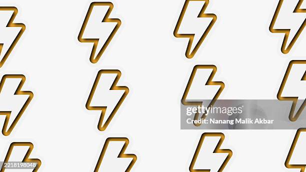 paper cut lightning bolt, thunderbolt or lightning strike icon pattern for background design - lightning strike background stock illustrations