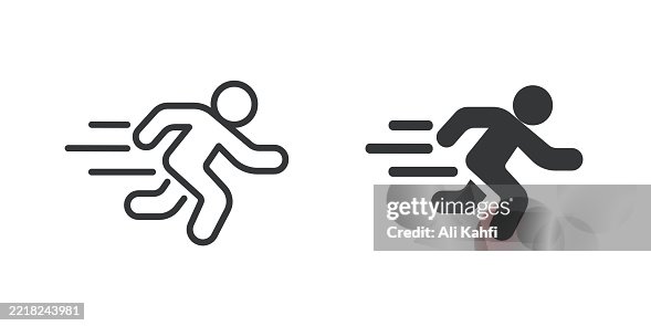 Sprint thin line and glyph solid icon. Editable stroke and perfect pixel isolated on transparent background Sprint thin line and glyph solid icon. Editable stroke and perfect pixel isolated on transparent background