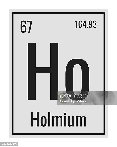 holmium symbol. chemical element of the periodic table. vector illustration isolated on white background. glass sign. - periodic table stock illustrations