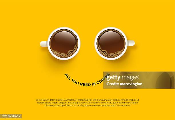 kaffeetassen, hallo in den tag - essgeschirr stock-grafiken, -clipart, -cartoons und -symbole