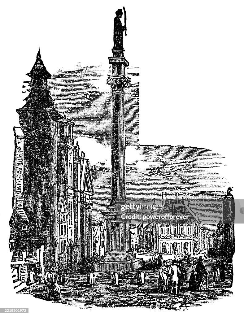 Victory Column in a City Square - 19th Century