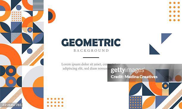 flat design geometric shapes background. - trainee stock illustrations