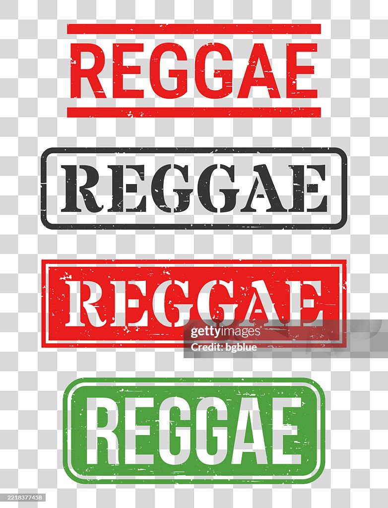 Reggae - Rubber stamp set on blank background