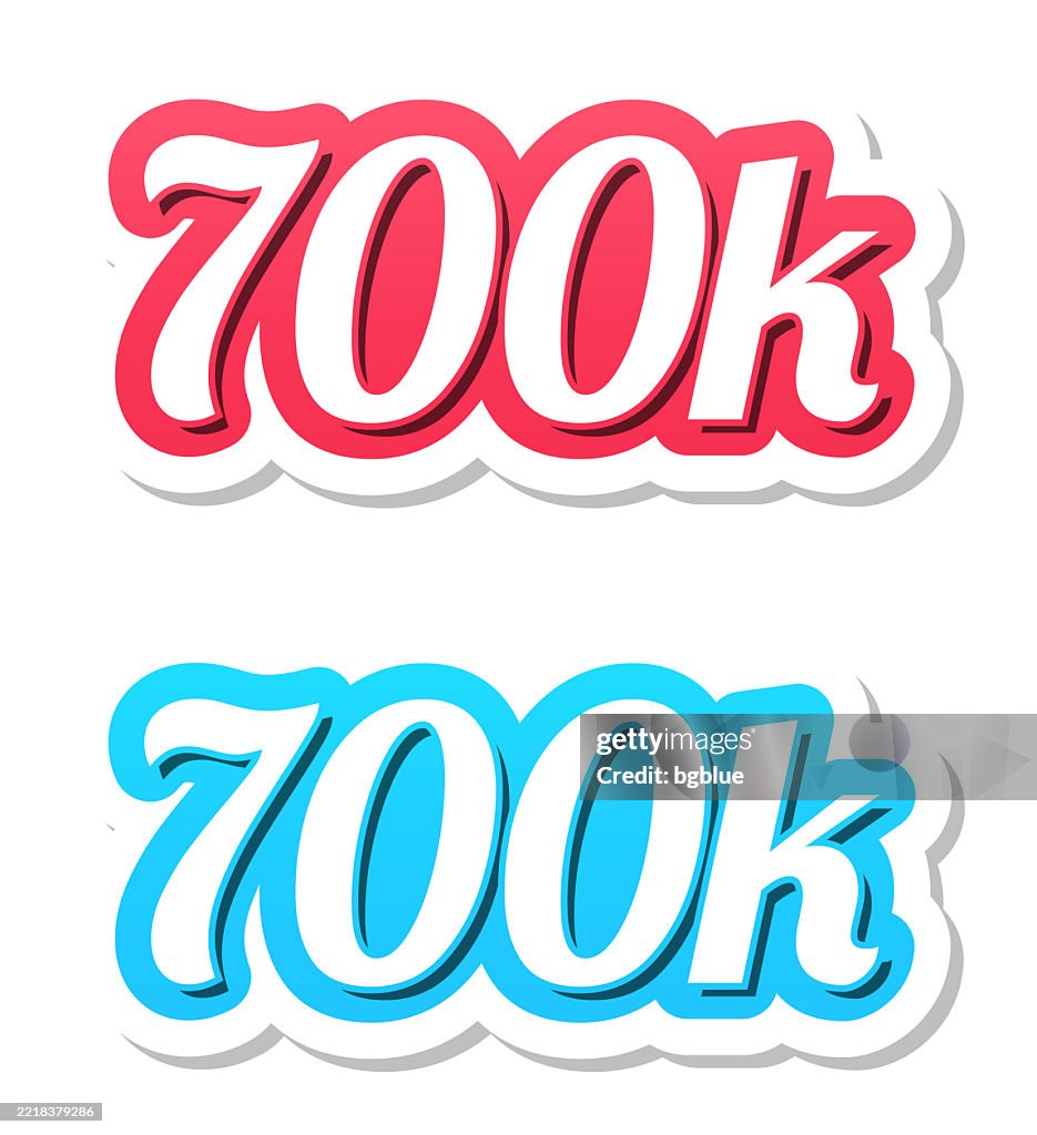 700k - 3D Text in red and blue on white background