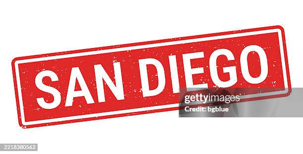 san diego - red rubber stamp on white background - san diego stock illustrations stock illustrations