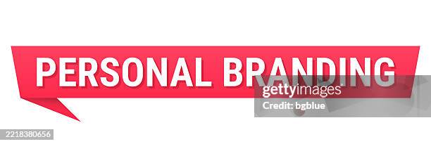 personal branding - red speech bubble on blank background - private label brands stock illustrations