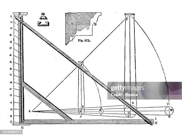 theory of architecture: orders and proportions - wall cross section stock illustrations
