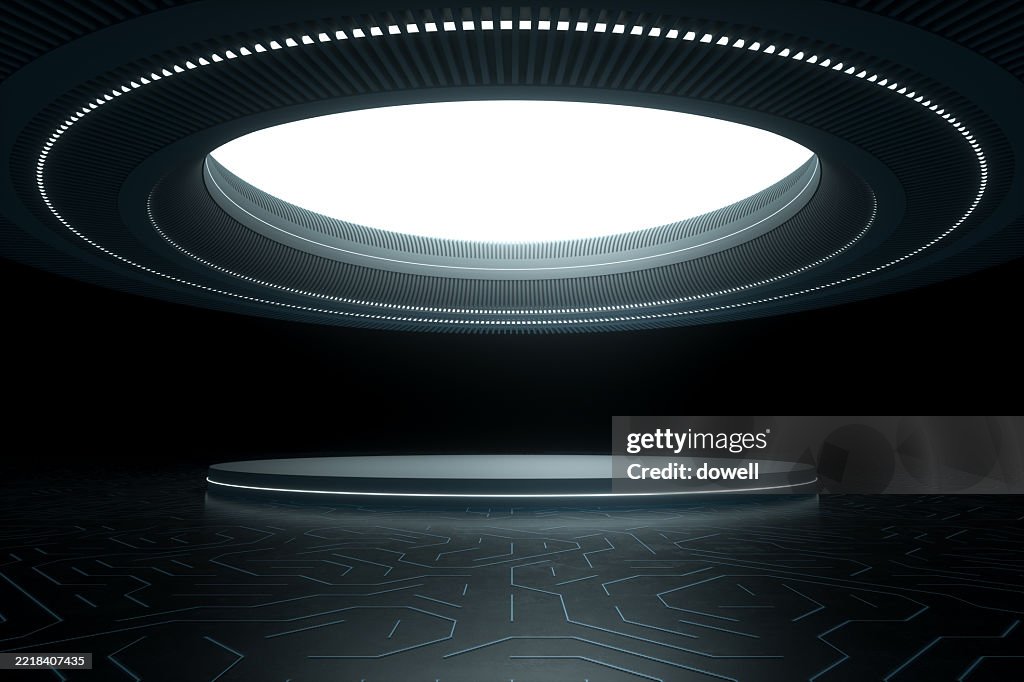 Round Rooftop Over Empty Floor 3d Render High-Res Stock Photo - Getty ...