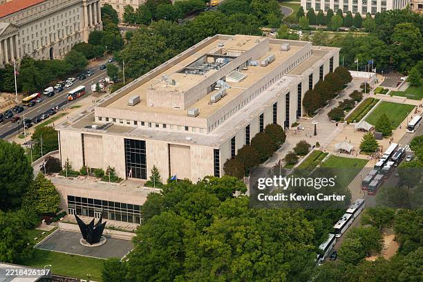 The Smithsonian Institution's National Museum of American History is seen from the Washington Monument on June 3, 2025 in Washington, DC.