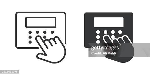password insert thin line and glyph solid icon. editable stroke and perfect pixel isolated on transparent background - tick bug isolated stock illustrations