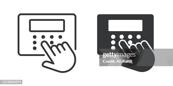Password insert thin line and glyph solid icon. Editable stroke and perfect pixel isolated on transparent background Password insert thin line and glyph solid icon. Editable stroke and perfect pixel isolated on transparent background