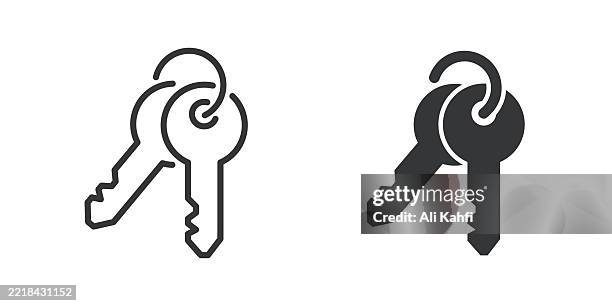 tasten dünne linie und glyphe durchgezogenes symbol. bearbeitbarer strich und perfekte pixel isoliert auf transparentem hintergrund - computertaste stock-grafiken, -clipart, -cartoons und -symbole