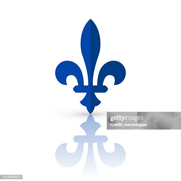 province of quebec-canada. blue fleur-de-lis symbol - fleur de lys stock illustrations