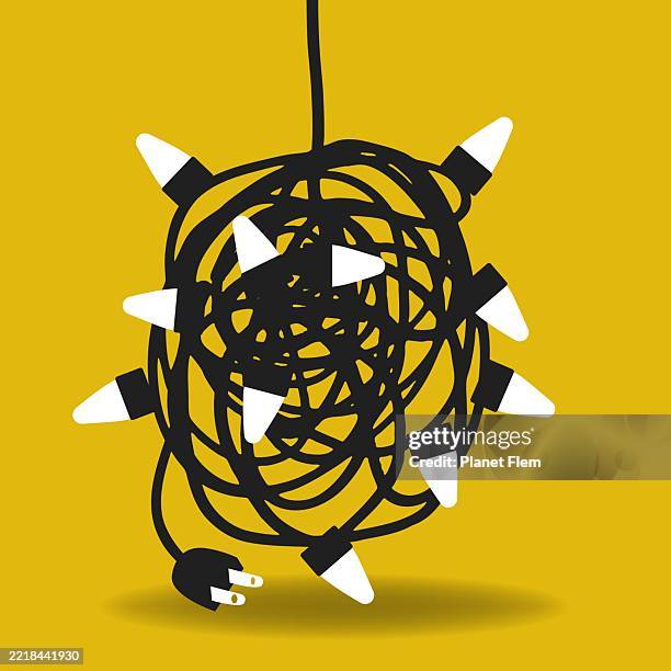 bildbanksillustrationer, clip art samt tecknat material och ikoner med tangled up - christmas lights