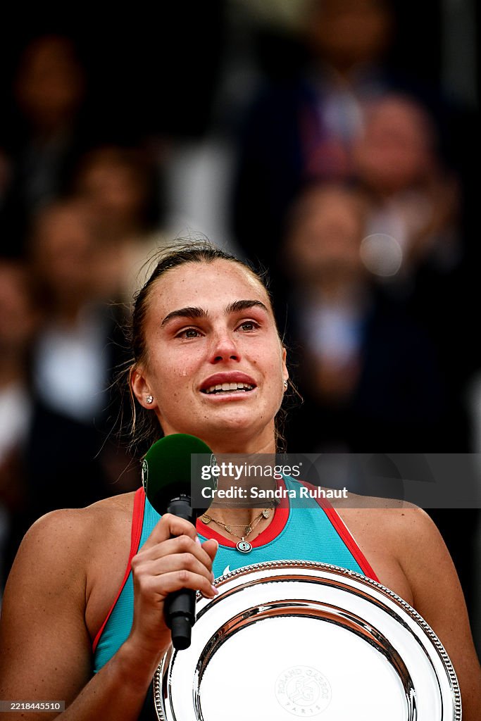 Aryna SABALENKA after Roland Garros 2025 - Final Women's at Roland ...