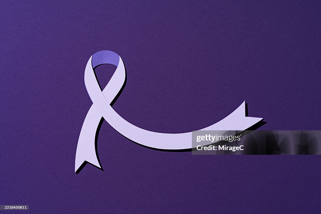 Purple Ribbon Text Purple Awareness Ribbon Paper Craft Purple Ribbon High-Res Stock Photo ...