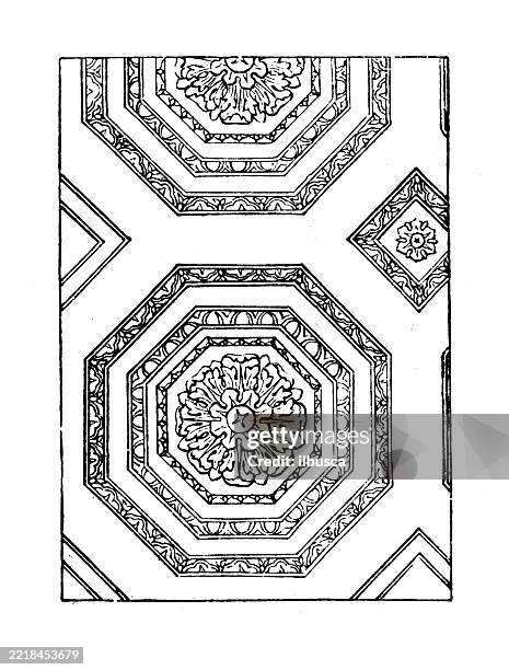 theory of architecture: ornate ceilings - painted ceiling stock illustrations