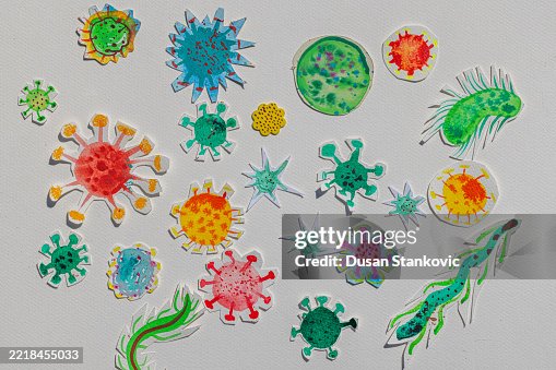 Colorful Microbes White Canvas High-Res Vector Graphic - Getty Images