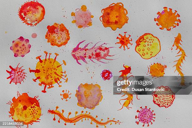 life of microorganisms - probiotic background stock illustrations