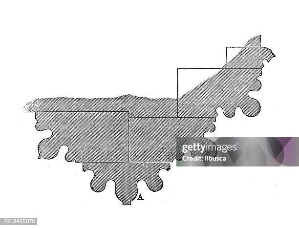theory of architecture: medieval, arch planes, fountains abbey - fountains abbey stock illustrations