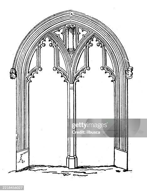 theory of architecture: medieval, doorways, st nicholas, lynn - saint nicholas stock illustrations